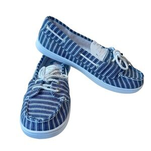 Roxy Ahoy II Navy White Slip On Deck Shoes Womens Size 9.5 New